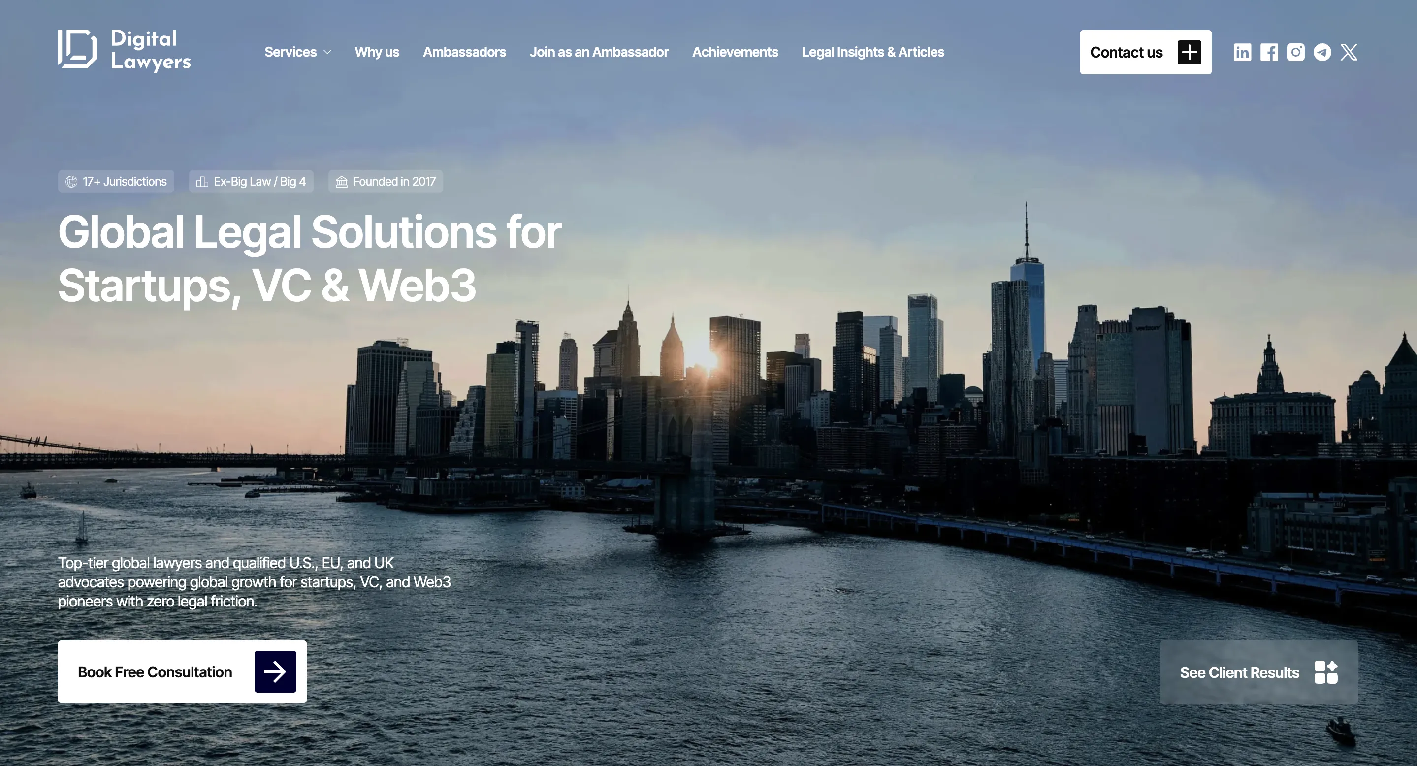 Digital Lawyers studio website built by ROOKS