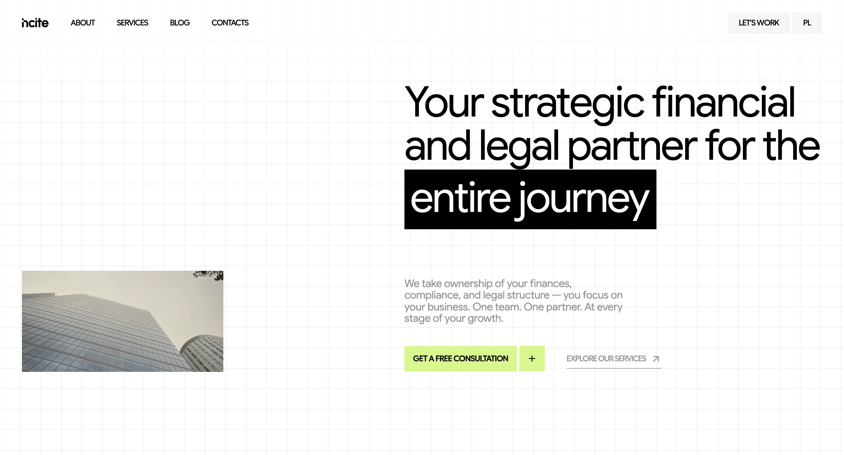 Incite studio website built by ROOKS