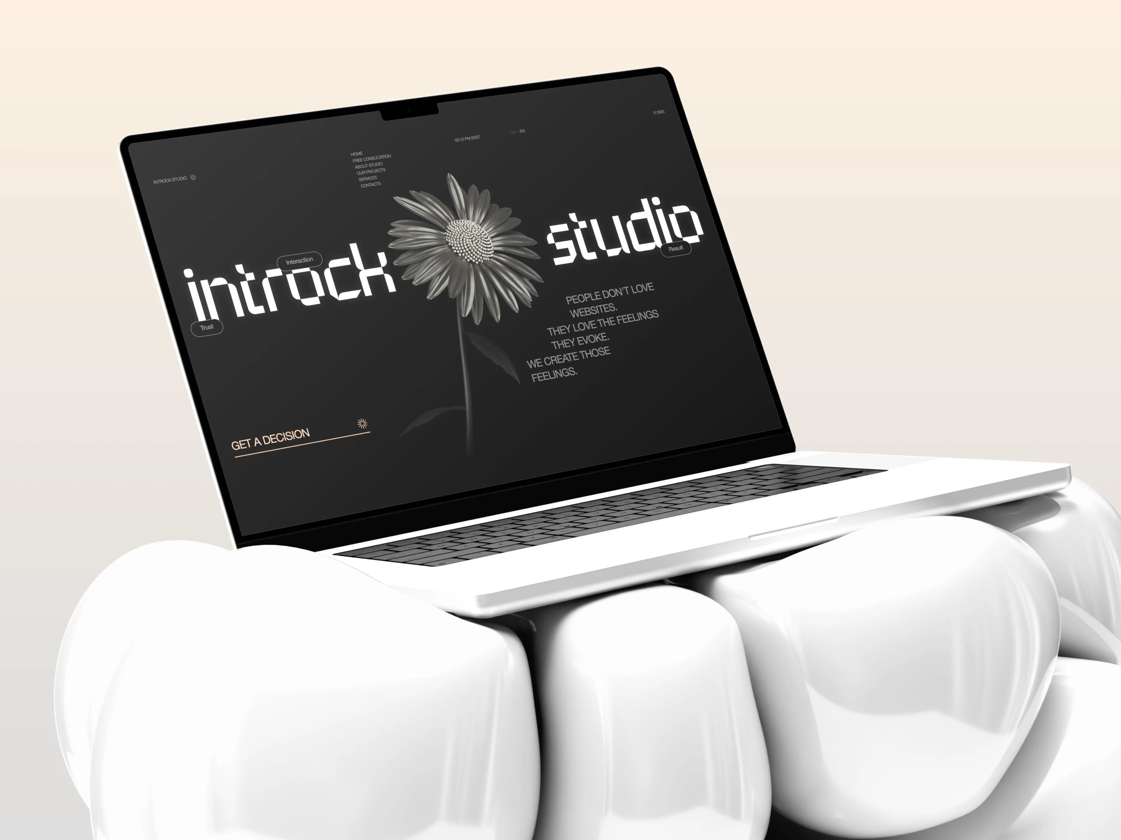 Introck Studio studio website: screen 1 of 4