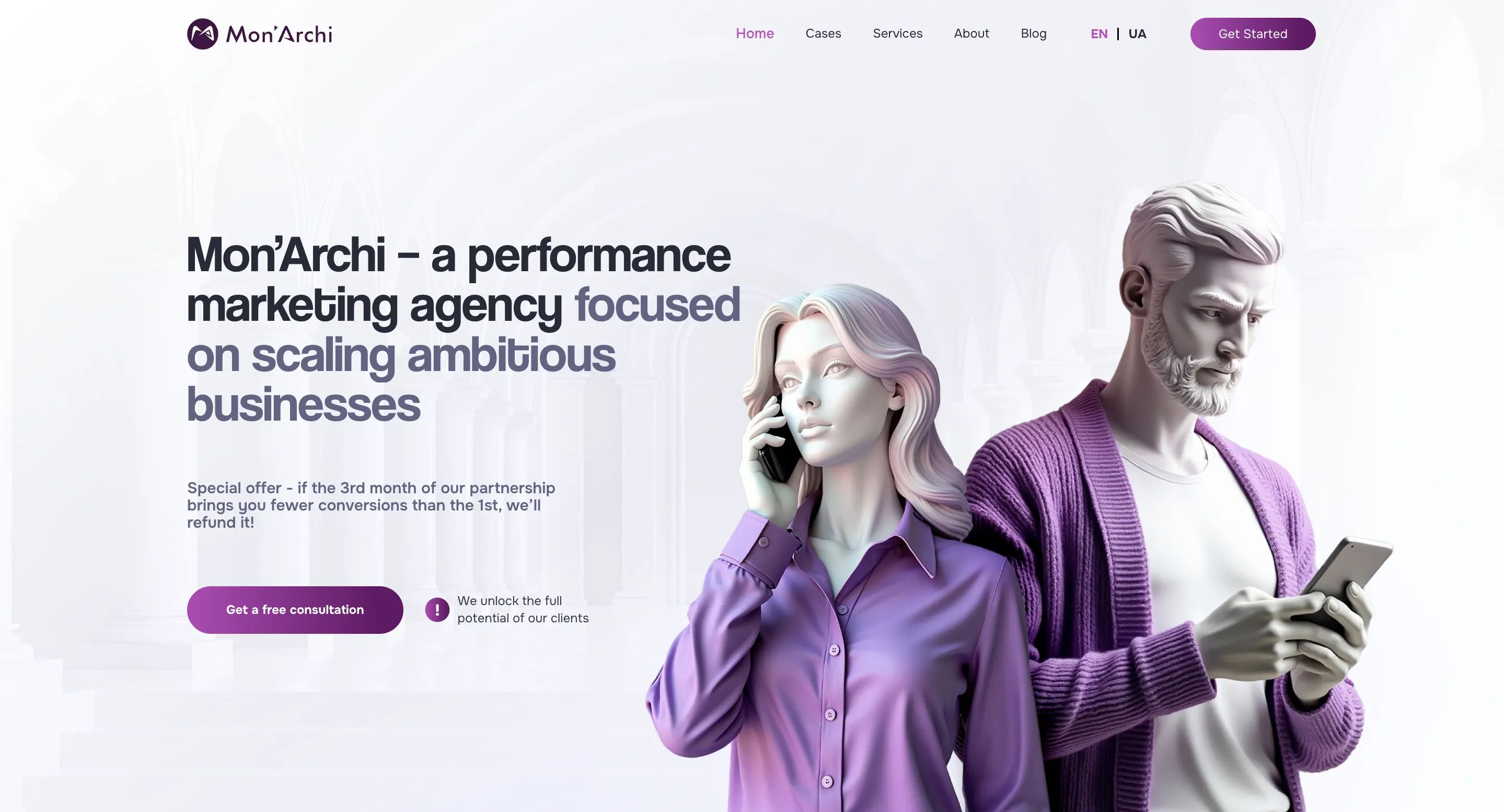 Mon'Archi studio website built by ROOKS