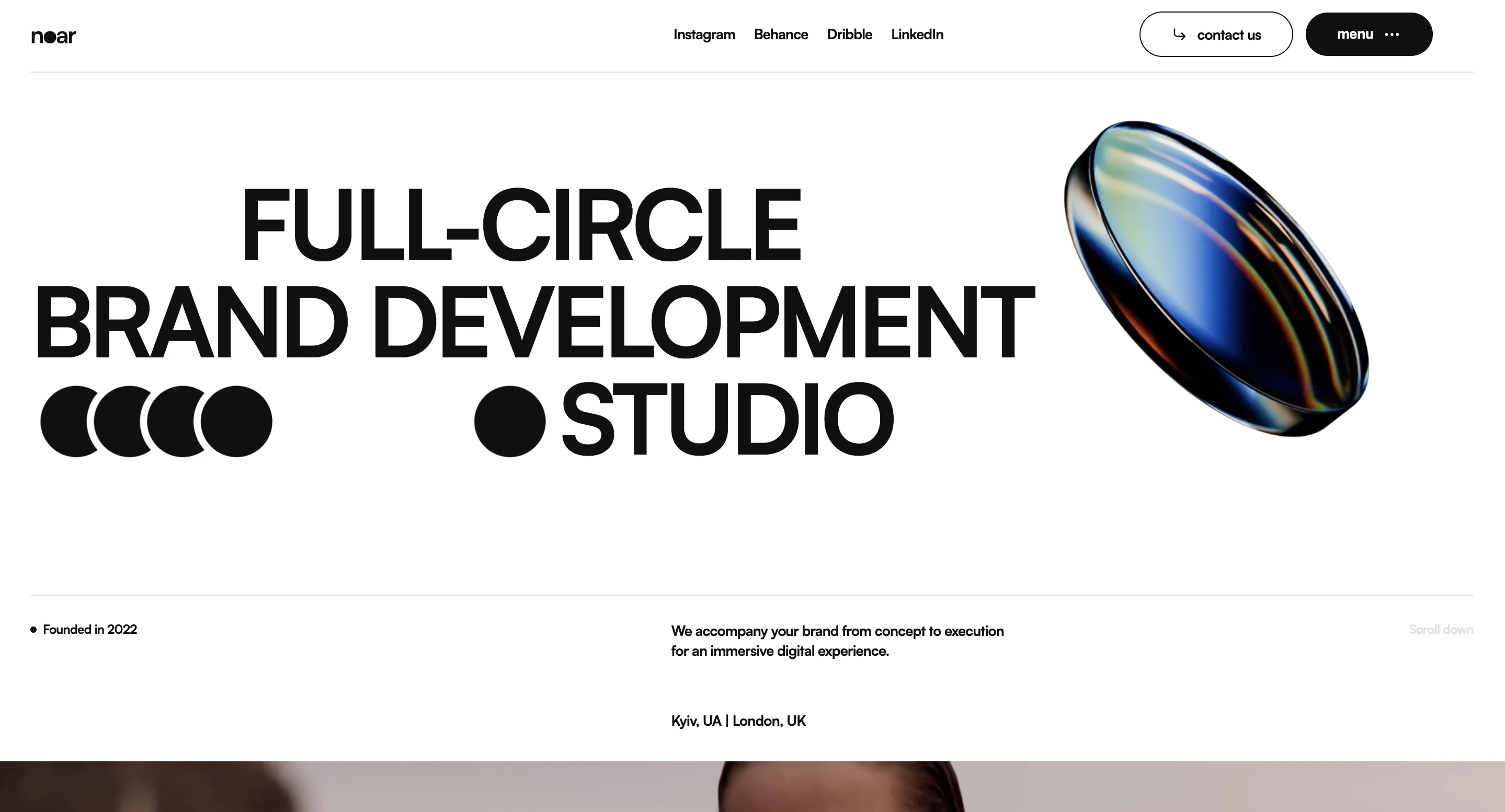 NOAR studio website built by ROOKS