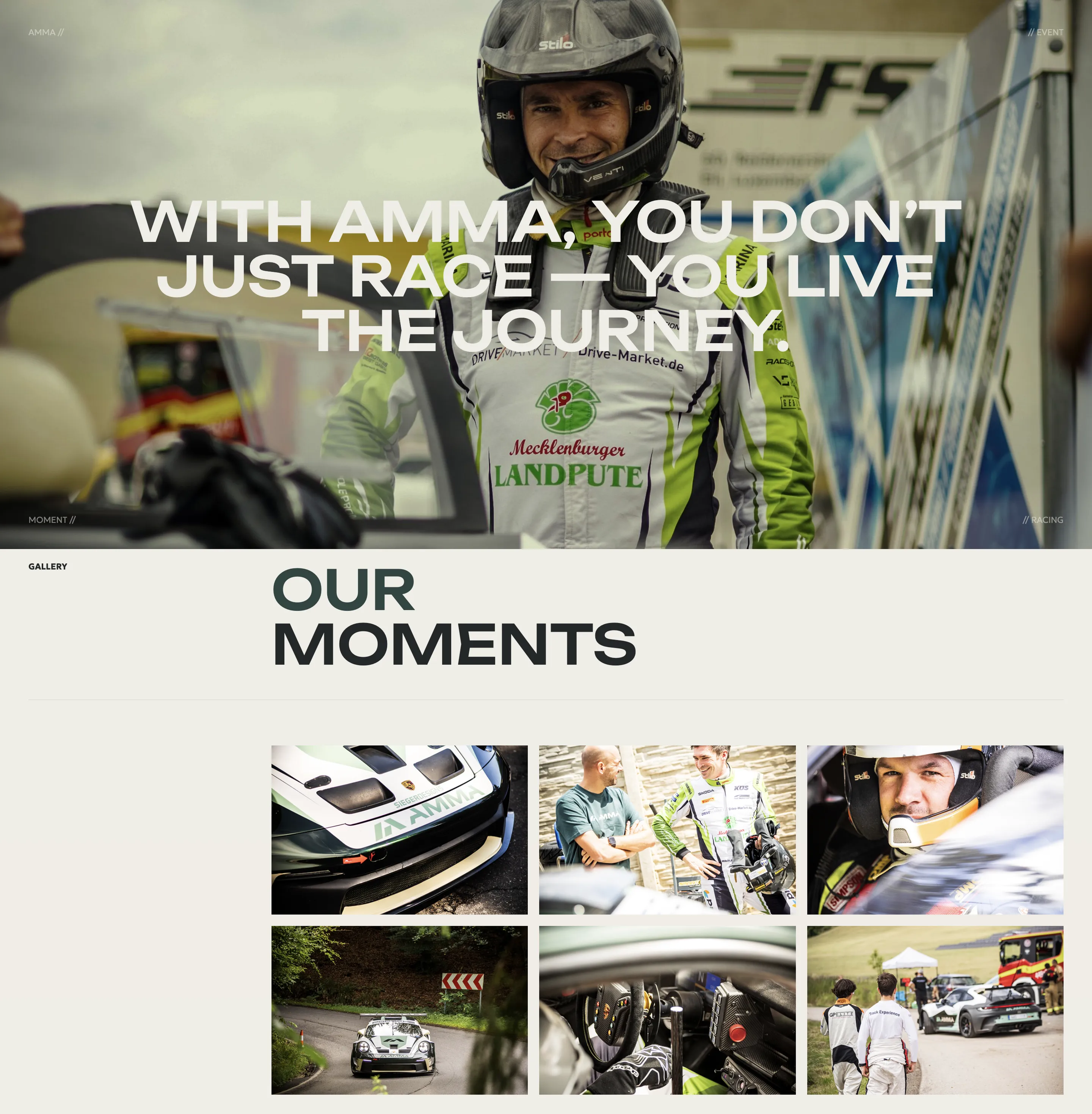 AMMA Events studio website: screen 1 of 4