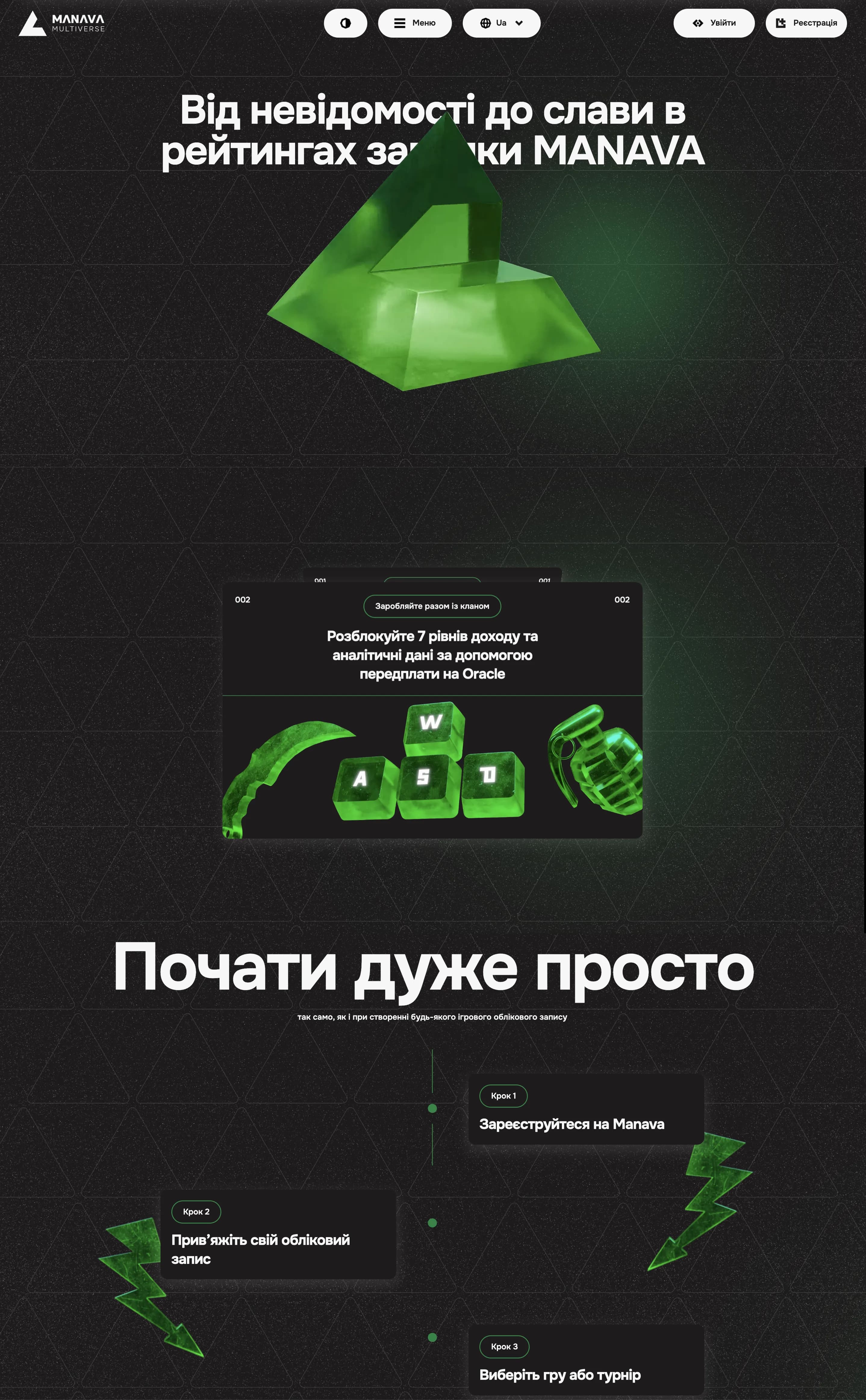 Manava web product: screen 1 of 4