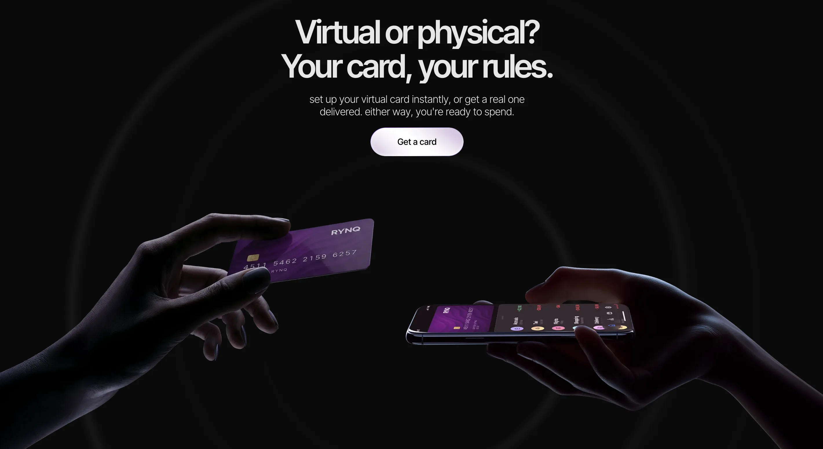 RYNQ web product: screen 1 of 4