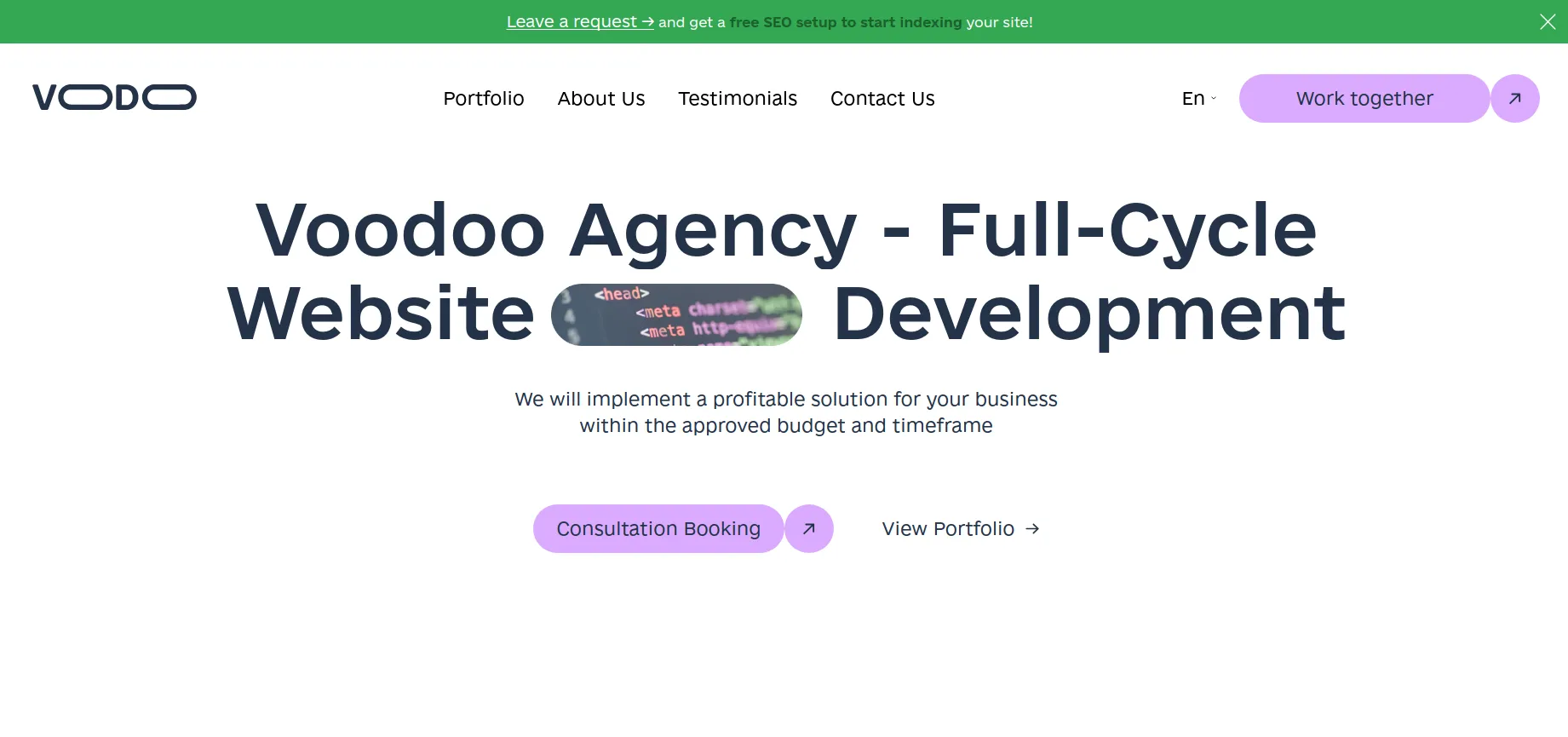 Voodoo Agency studio website: screen 1 of 4
