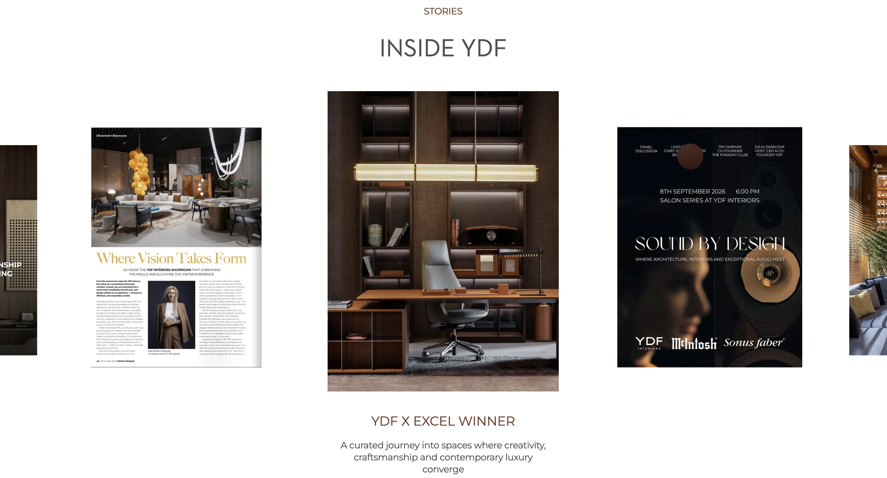 YDF studio website: screen 1 of 4
